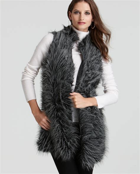 michael kors faux fur vest women's